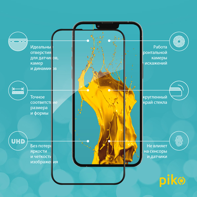 Защитное стекло Piko Full Glue для Apple iPhone 13 Pro Max Черный