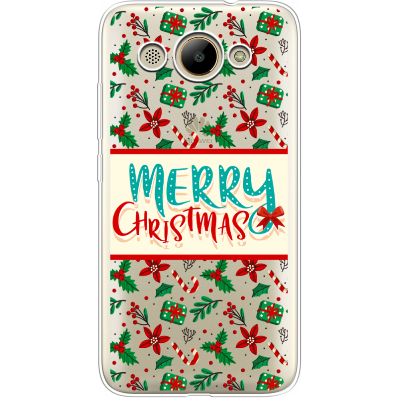 Прозрачный чехол Uprint Huawei Y3 2017 Vintage Christmas Pattern
