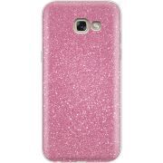 Чехол с блёстками Samsung A520 Galaxy A5 2017 Розовый