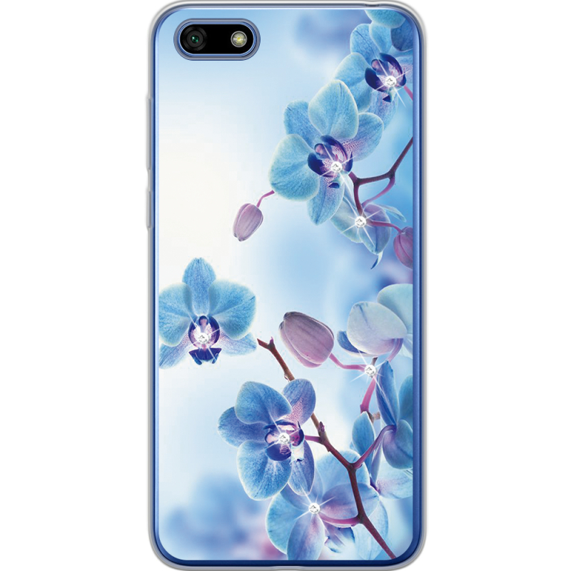Чехол со стразами Huawei Y5 2018 / Honor 7A Orchids