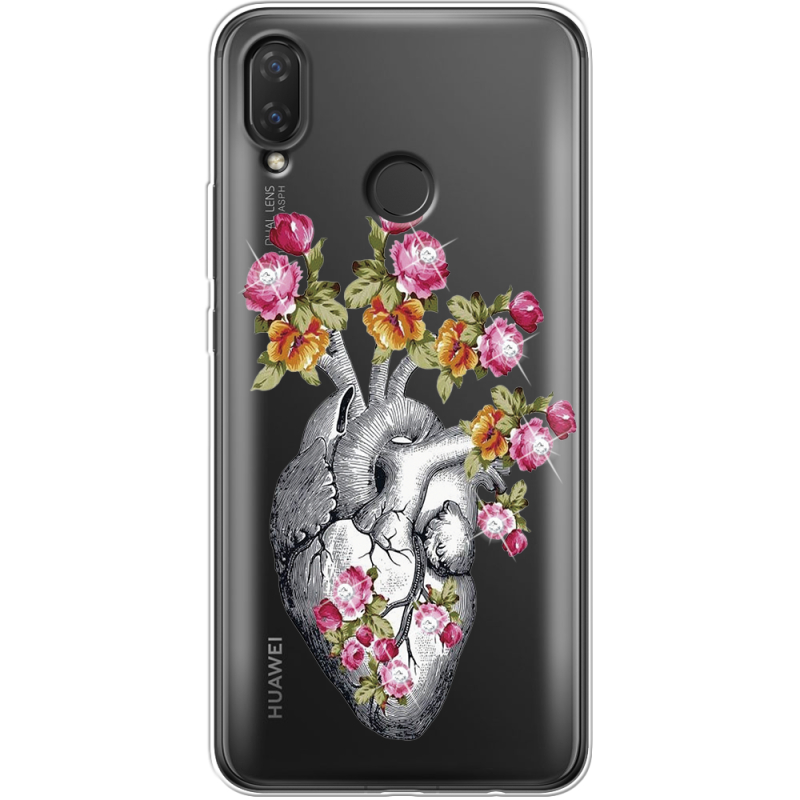 Чехол со стразами Huawei P Smart Plus Heart