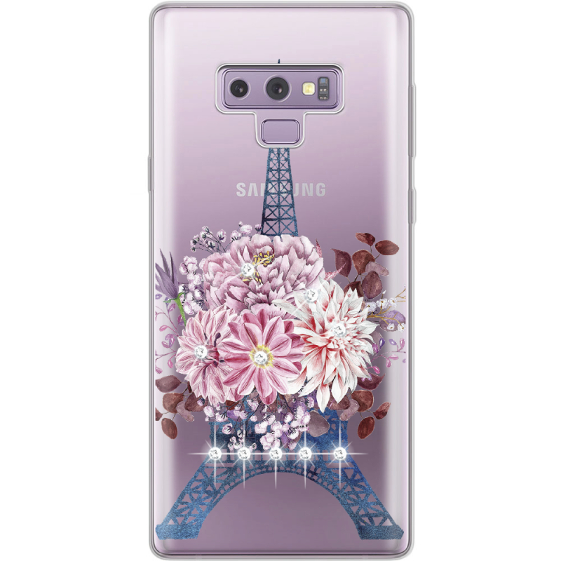 Чехол со стразами Samsung N960 Galaxy Note 9 Eiffel Tower