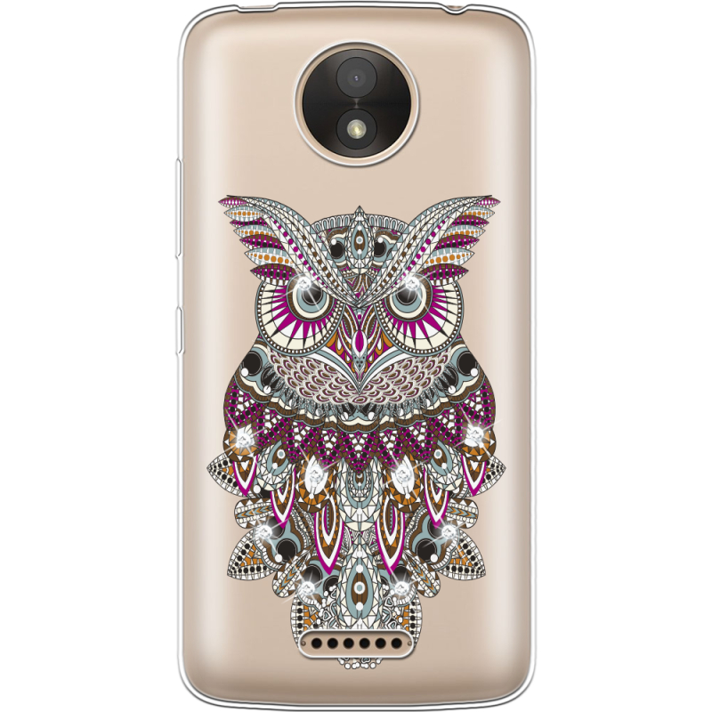 Чехол со стразами Motorola Moto C XT1750 Owl