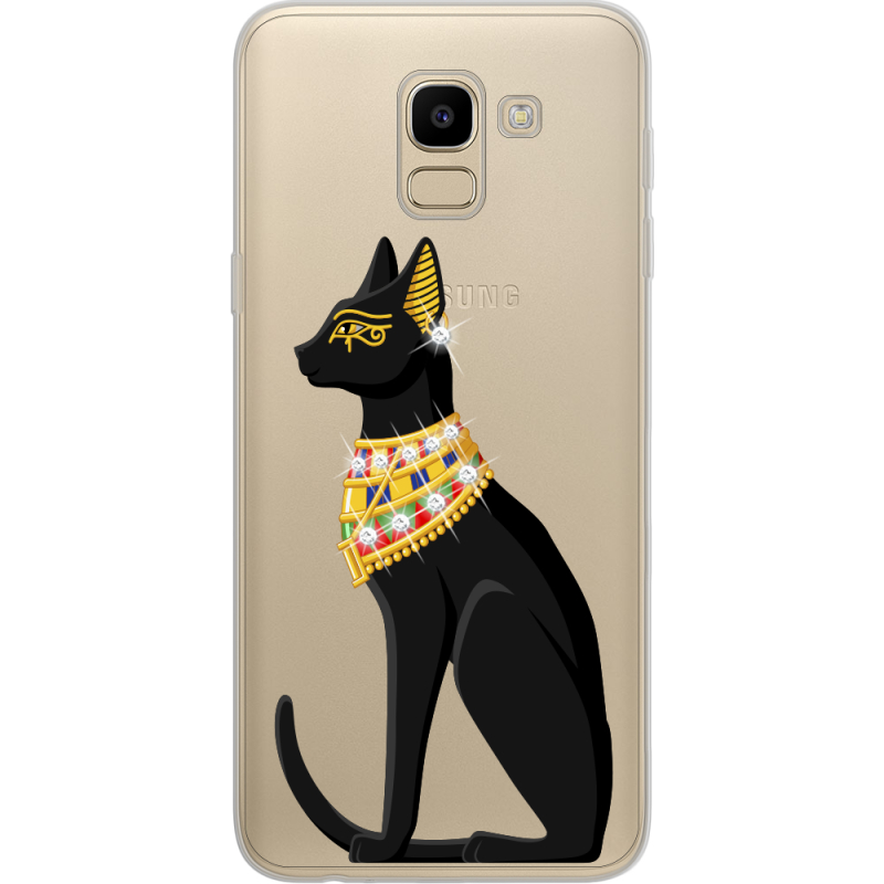 Чехол со стразами Samsung J600 Galaxy J6 2018 Egipet Cat