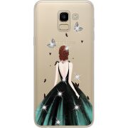 Чехол со стразами Samsung J600 Galaxy J6 2018 Girl in the green dress