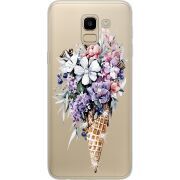 Чехол со стразами Samsung J600 Galaxy J6 2018 Ice Cream Flowers