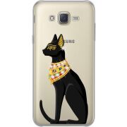Чехол со стразами Samsung J700H Galaxy J7 Egipet Cat