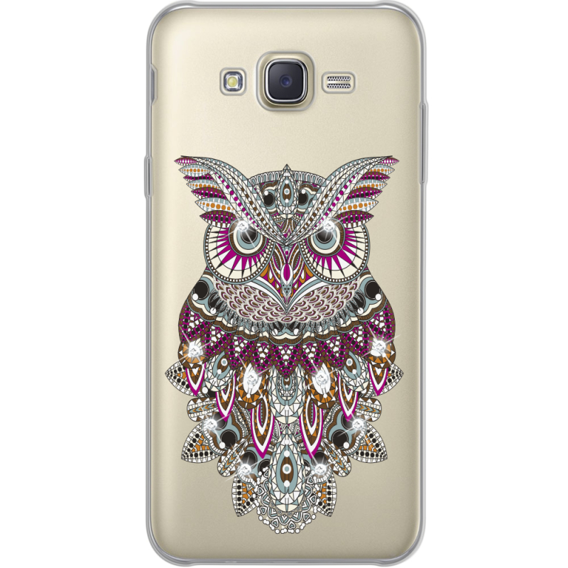 Чехол со стразами Samsung J700H Galaxy J7 Owl
