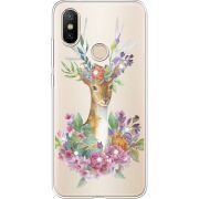 Чехол со стразами Xiaomi Mi 6X / A2 Deer with flowers