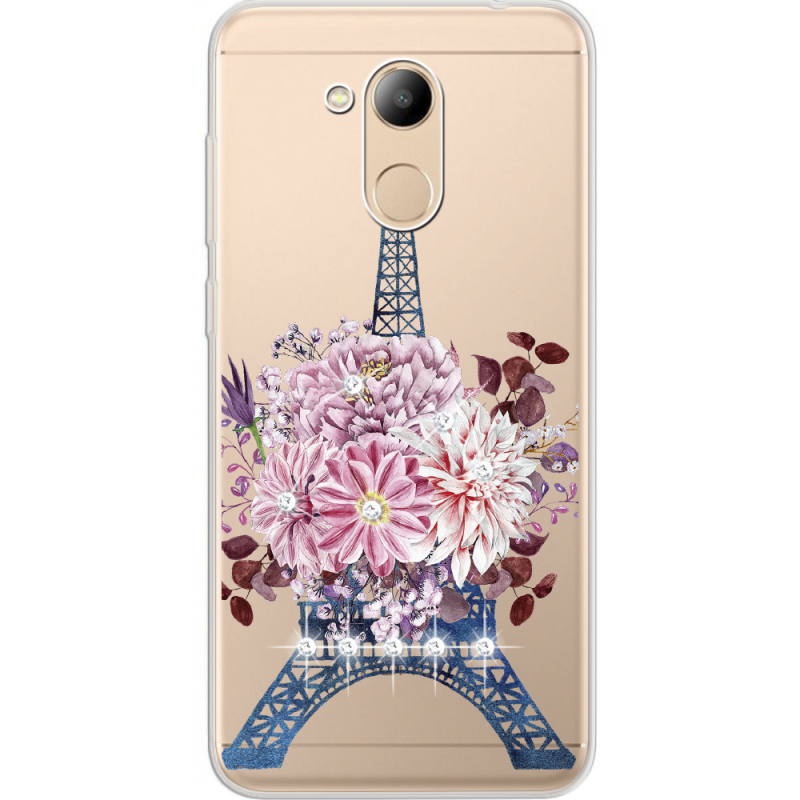 Чехол со стразами Huawei Honor 6C Pro Eiffel Tower