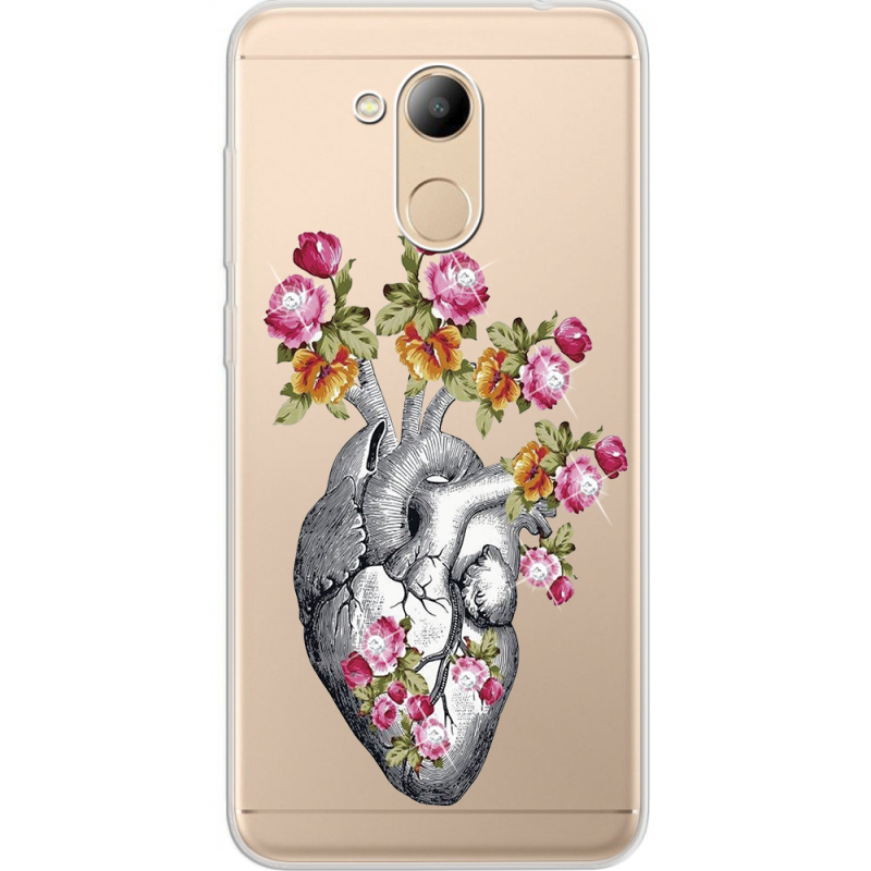 Чехол со стразами Huawei Honor 6C Pro Heart