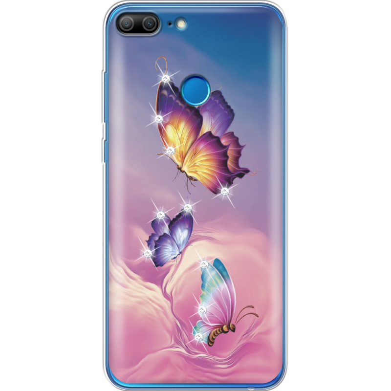 Чехол со стразами Huawei Honor 9 Lite Butterflies