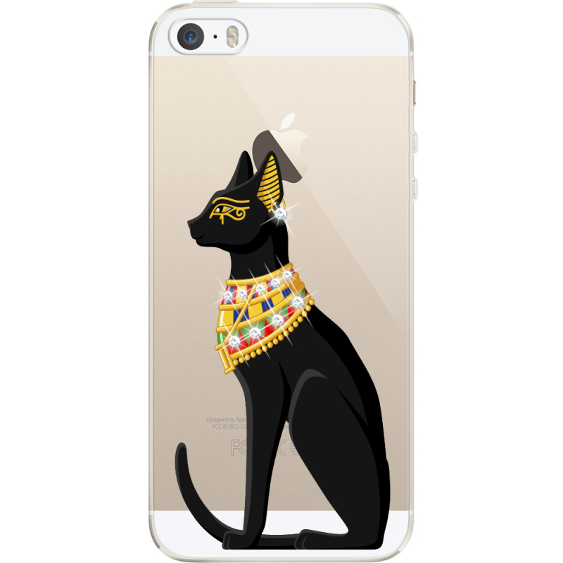Чехол со стразами Apple iPhone 5 / 5S / 5SE Egipet Cat