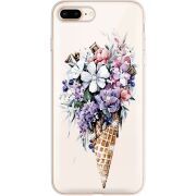 Чехол со стразами Apple iPhone 7/8 Plus Ice Cream Flowers