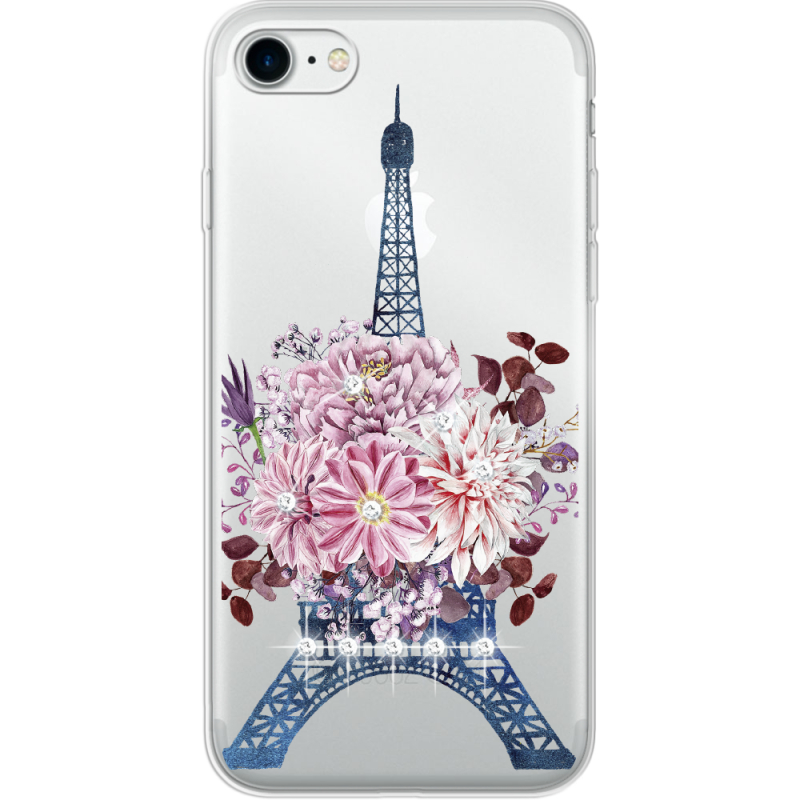 Чехол со стразами Apple iPhone 7/8 Eiffel Tower