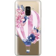 Чехол со стразами Samsung A530 Galaxy A8 (2018) Pink Air Baloon