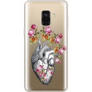 Чехол со стразами Samsung A530 Galaxy A8 (2018) Heart