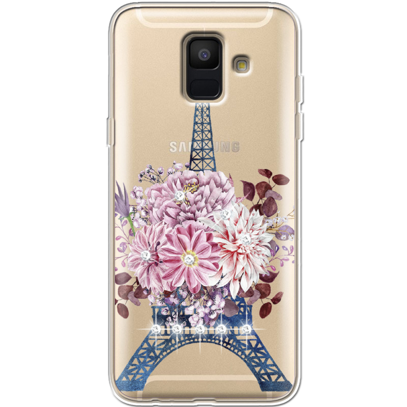 Чехол со стразами Samsung A600 Galaxy A6 2018 Eiffel Tower