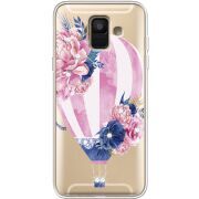 Чехол со стразами Samsung A600 Galaxy A6 2018 Pink Air Baloon