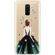 Чехол со стразами Samsung A605 Galaxy A6 Plus 2018 Girl in the green dress