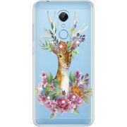 Чехол со стразами Xiaomi Redmi 5 Deer with flowers