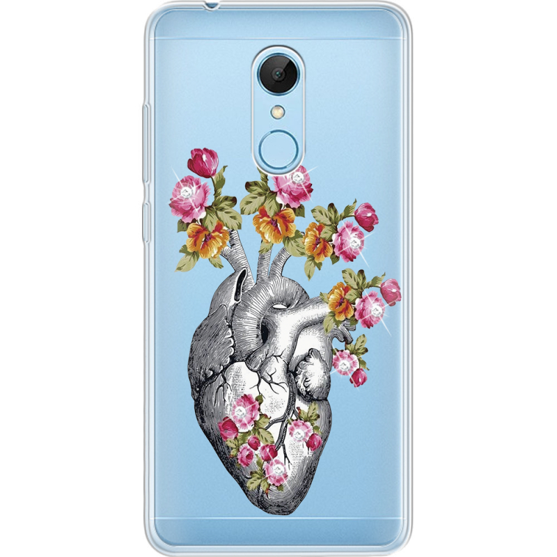 Чехол со стразами Xiaomi Redmi 5 Heart