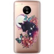 Чехол со стразами Motorola Moto G5 XT1676 Cat in Flowers