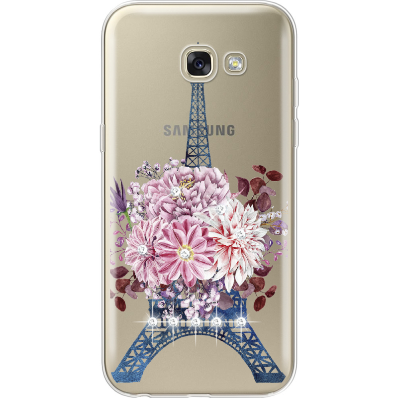 Чехол со стразами Samsung A520 Galaxy A5 2017 Eiffel Tower