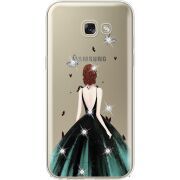 Чехол со стразами Samsung A520 Galaxy A5 2017 Girl in the green dress
