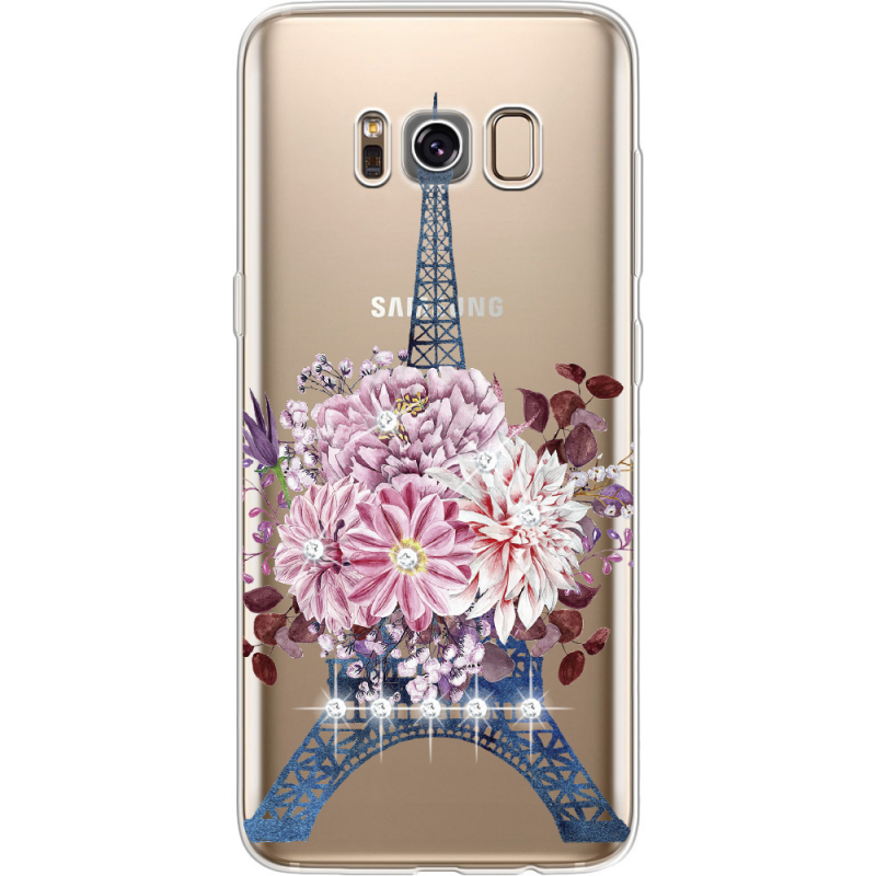 Чехол со стразами Samsung G950 Galaxy S8 Eiffel Tower