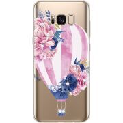 Чехол со стразами Samsung G955 Galaxy S8 Plus Pink Air Baloon