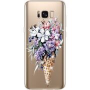 Чехол со стразами Samsung G955 Galaxy S8 Plus Ice Cream Flowers