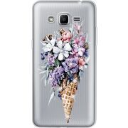 Чехол со стразами Samsung J2 Prime G532F Ice Cream Flowers