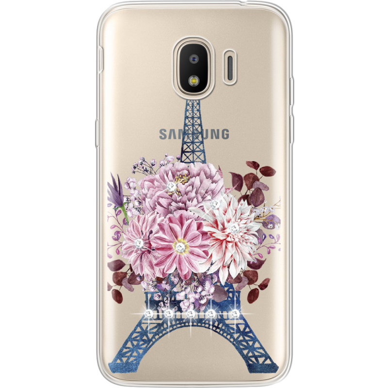 Чехол со стразами Samsung J250 Galaxy J2 (2018) Eiffel Tower