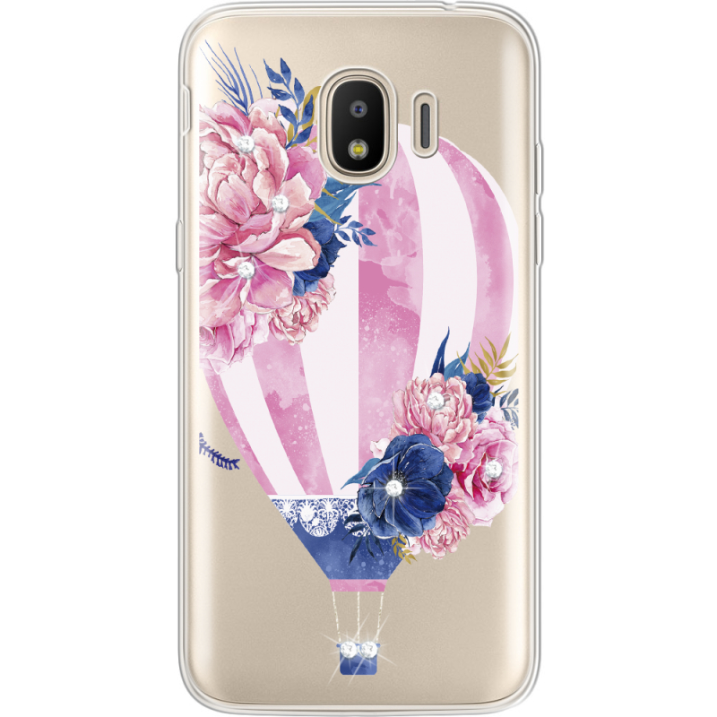 Чехол со стразами Samsung J250 Galaxy J2 (2018) Pink Air Baloon
