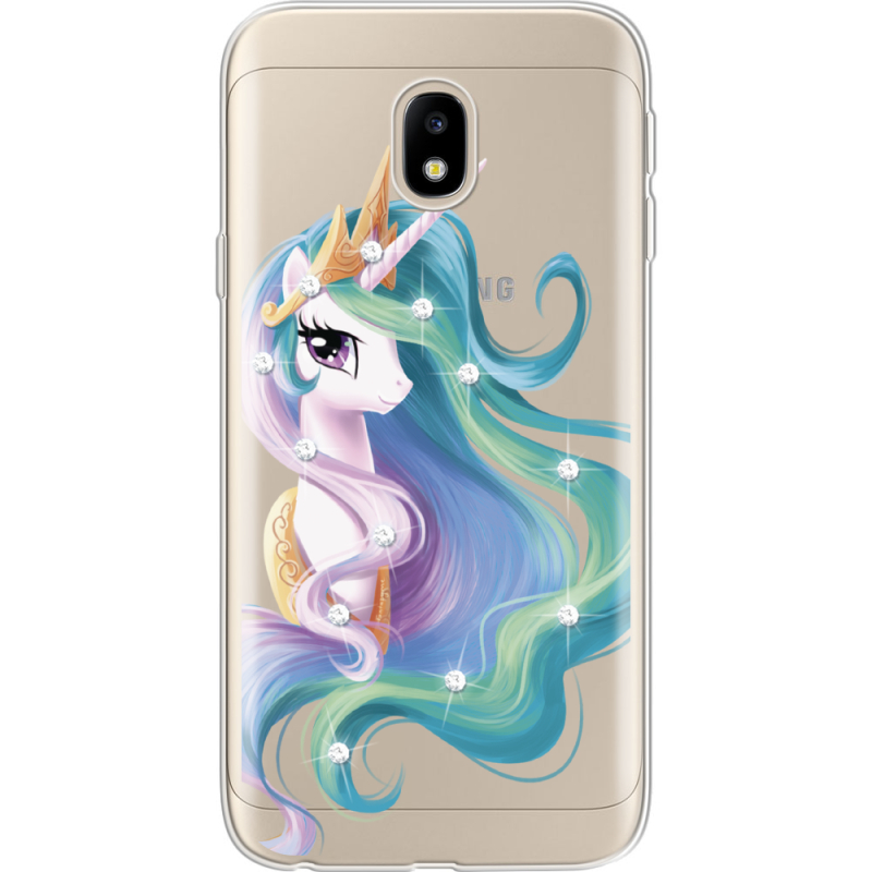 Чехол со стразами Samsung J330 Galaxy J3 2017 Unicorn Queen
