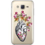 Чехол со стразами Samsung J500H Galaxy J5 Heart