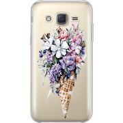 Чехол со стразами Samsung J500H Galaxy J5 Ice Cream Flowers