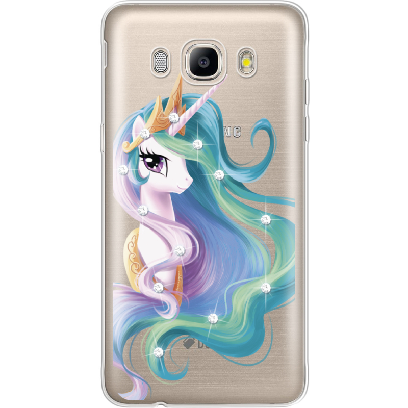 Чехол со стразами Samsung J510 Galaxy J5 2016 Unicorn Queen