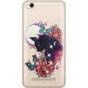 Чехол со стразами Xiaomi Redmi 4A Cat in Flowers