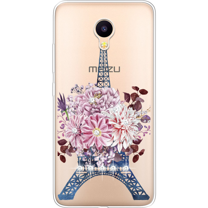 Чехол со стразами Meizu M3 / M3s Eiffel Tower