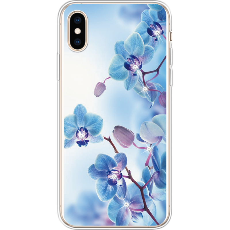 Чехол со стразами Apple iPhone XS Orchids