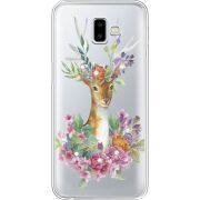 Чехол со стразами Samsung J610 Galaxy J6 Plus 2018 Deer with flowers