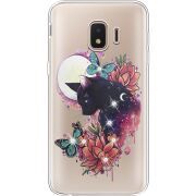 Чехол со стразами Samsung J260 Galaxy J2 Core Cat in Flowers