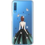 Чехол со стразами Samsung A750 Galaxy A7 2018 Girl in the green dress