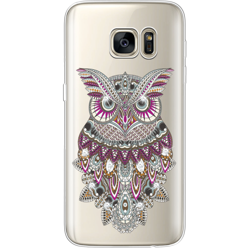 Чехол со стразами Samsung G930 Galaxy S7 Owl