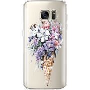 Чехол со стразами Samsung G930 Galaxy S7 Ice Cream Flowers