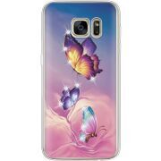 Чехол со стразами Samsung G930 Galaxy S7 Butterflies