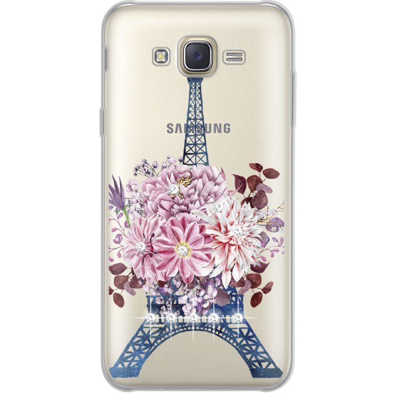 Чехол со стразами Samsung J701 Galaxy J7 Neo Duos Eiffel Tower