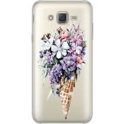 Чехол со стразами Samsung J701 Galaxy J7 Neo Duos Ice Cream Flowers